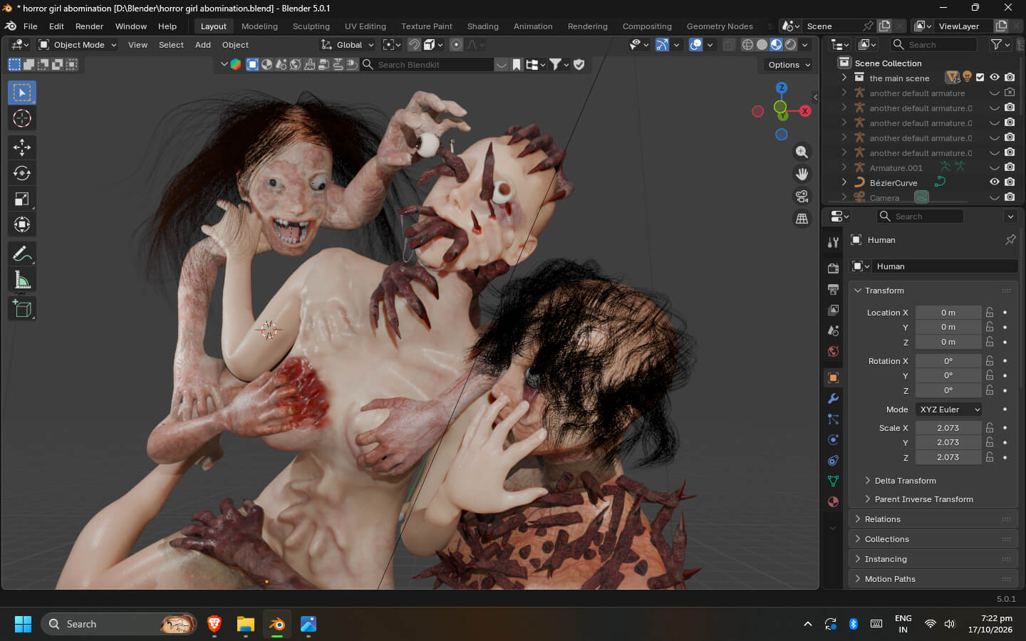 Many Hands 3D Render, Digital Artwork by VipRealm