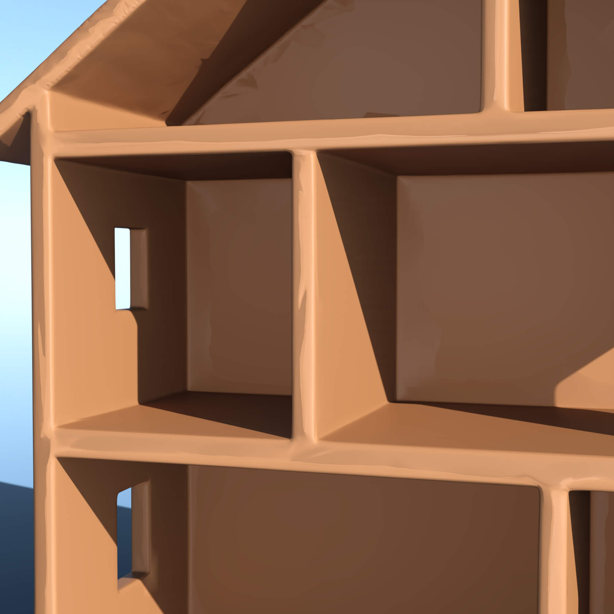 Low Poly House 3D Render, Digital Artwork by VisionStudio