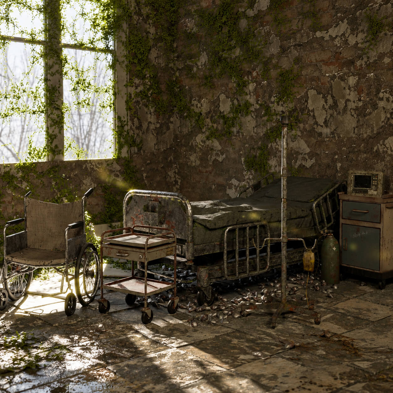 Post Apocalyptic Hospital Assets Pack 3D Render, Digital Artwork by VoidCrafts Studios