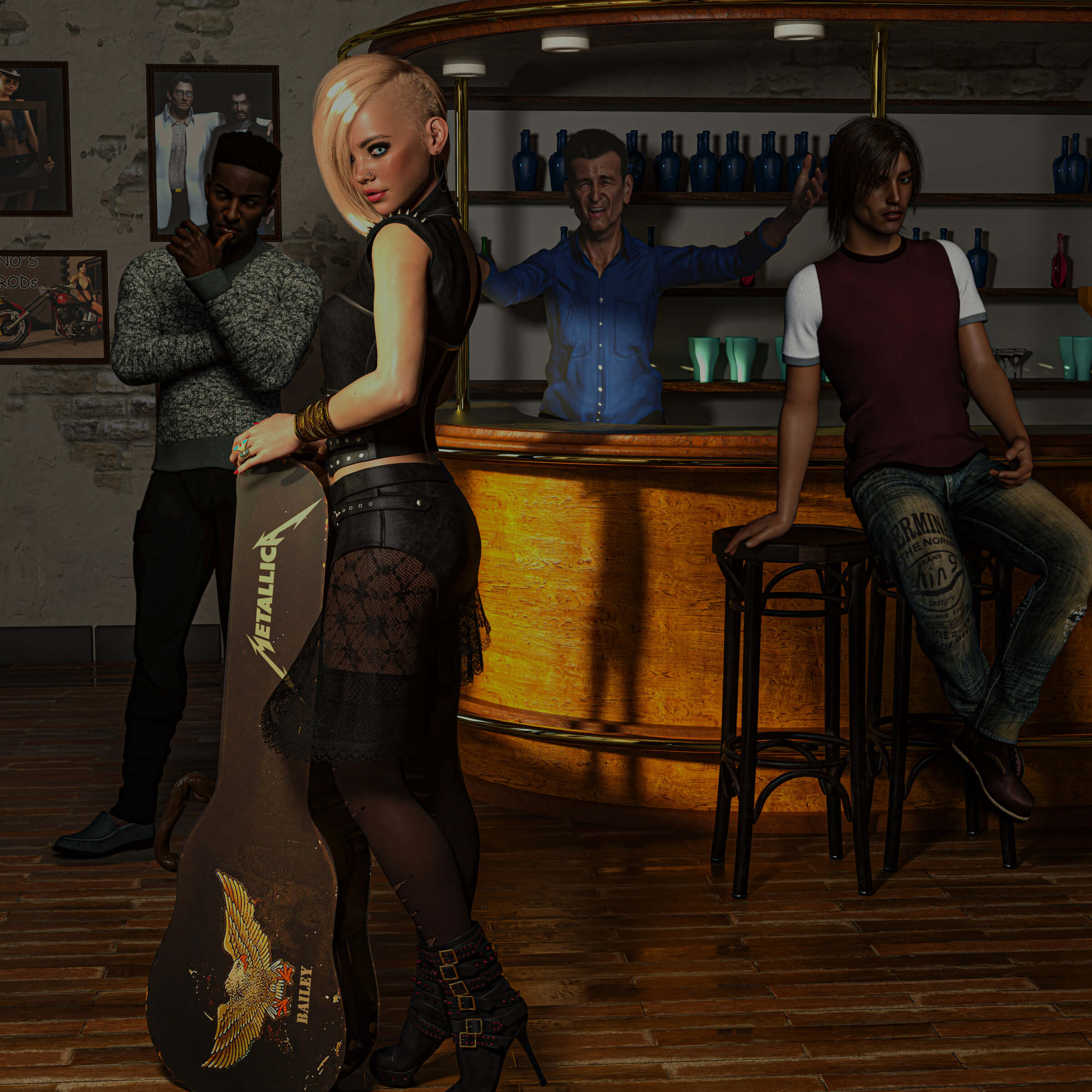 BAILEY - THE ROCK N ROLL PRINCESS 3D Render, Digital Artwork by Voxxa