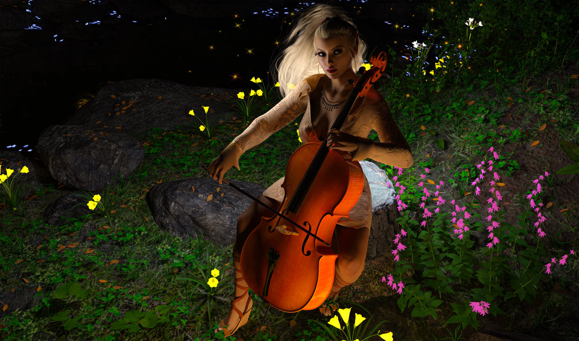 EVENING JOY 3D Render, Digital Artwork by Voxxa
