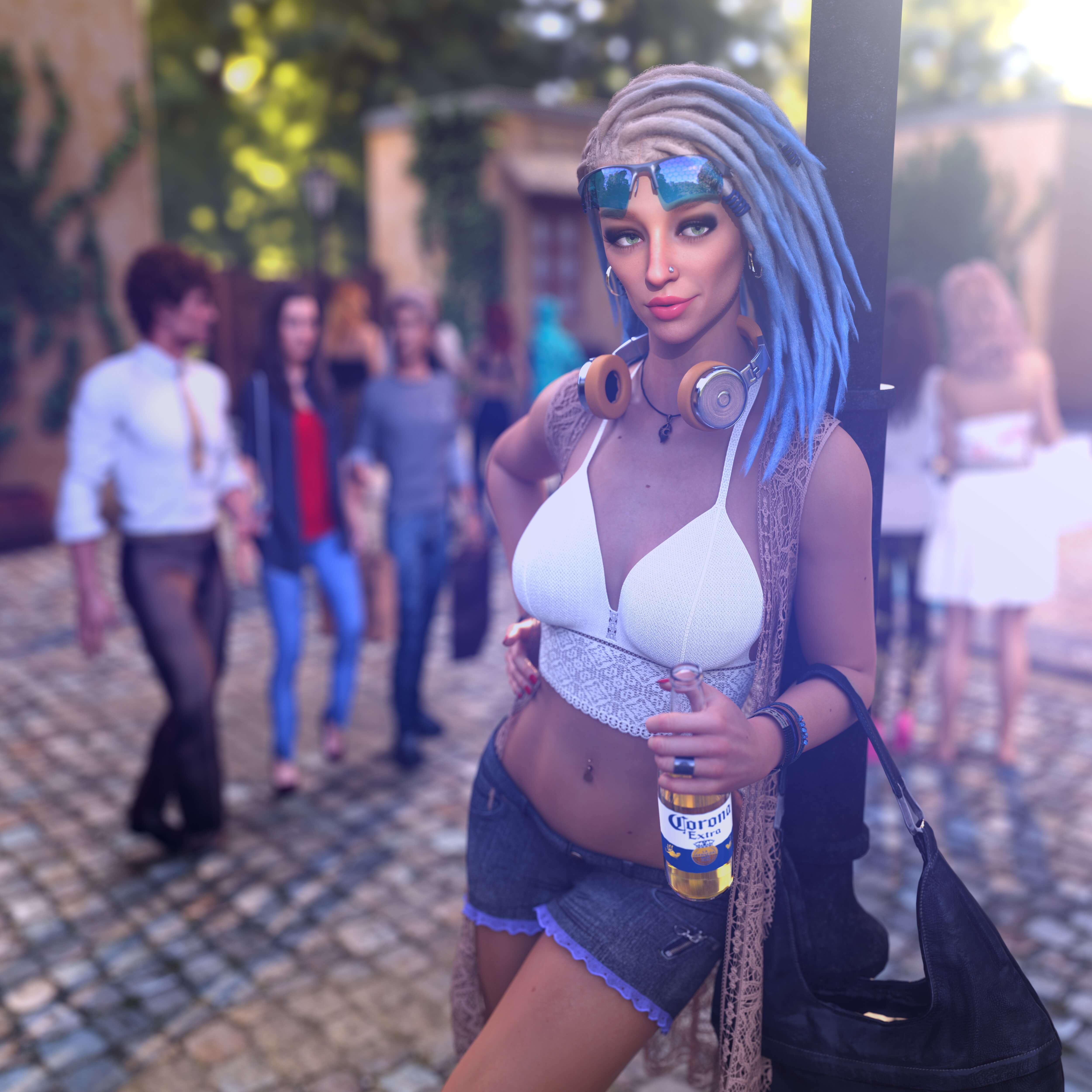 Girl On Vacation 3D Render, Digital Artwork by Voxxa