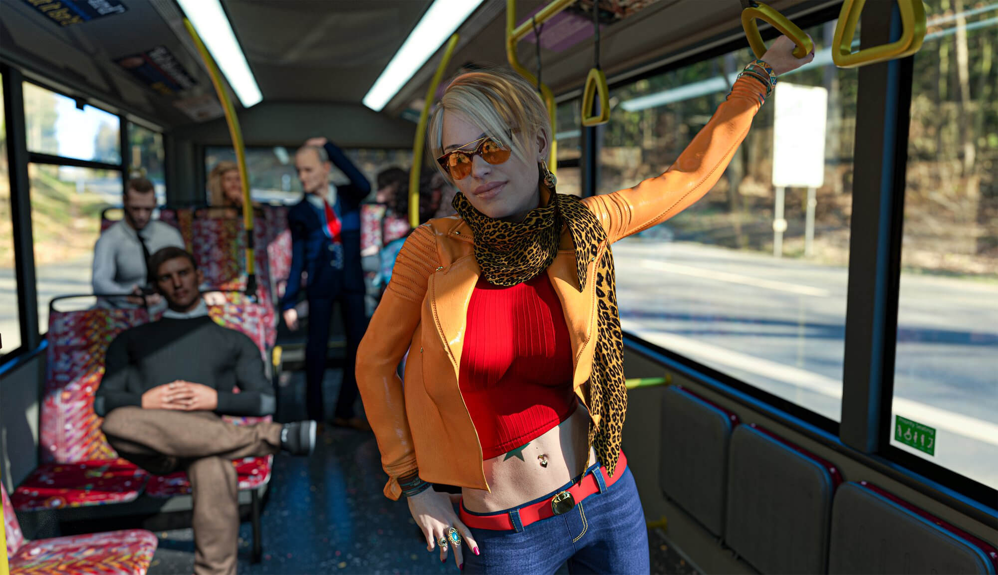 RAVEN on the bus 3D Render, Digital Artwork by Voxxa