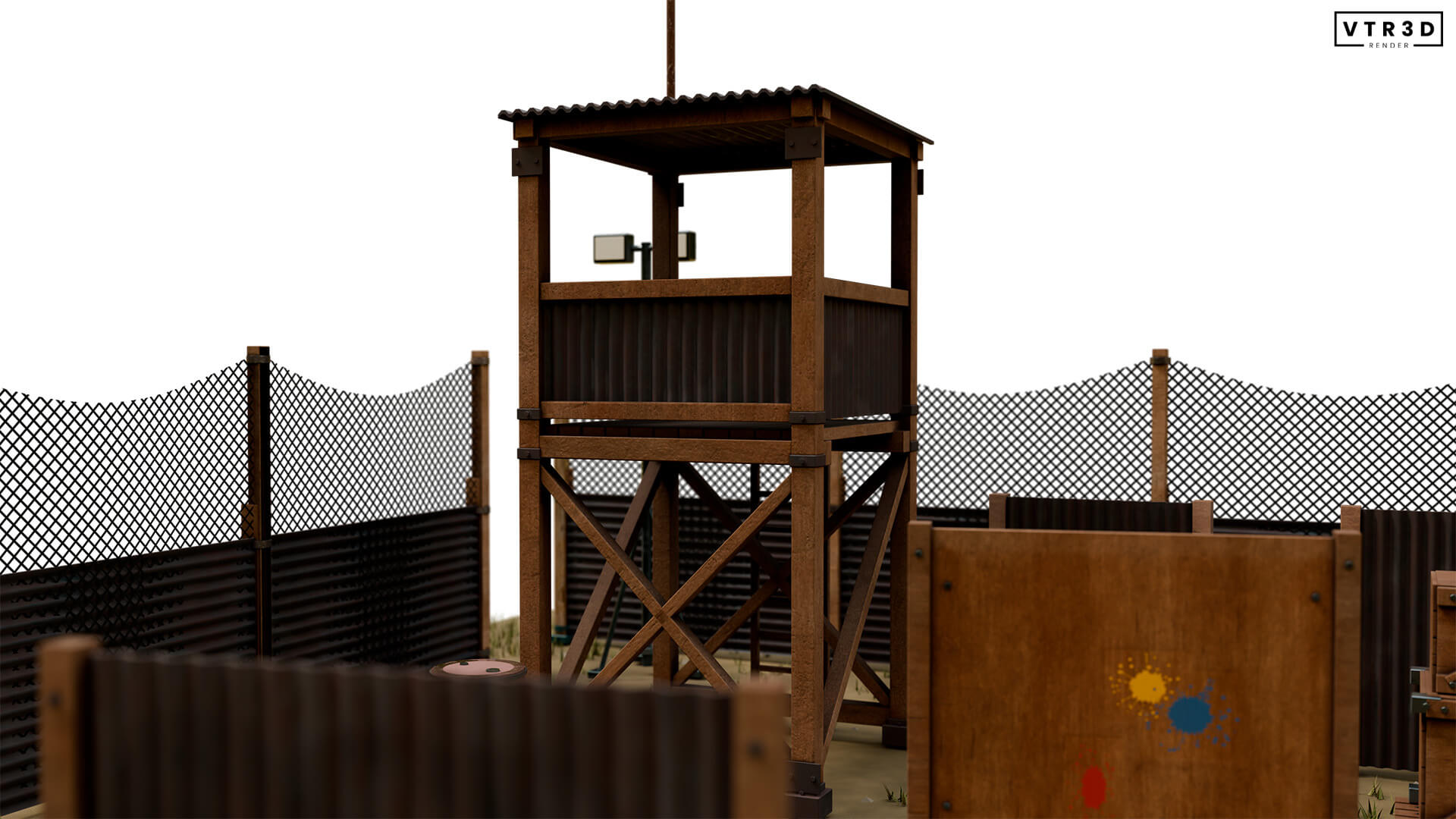 Paintball Field Modular Pack 74 Textured Environment Asset 3D Model