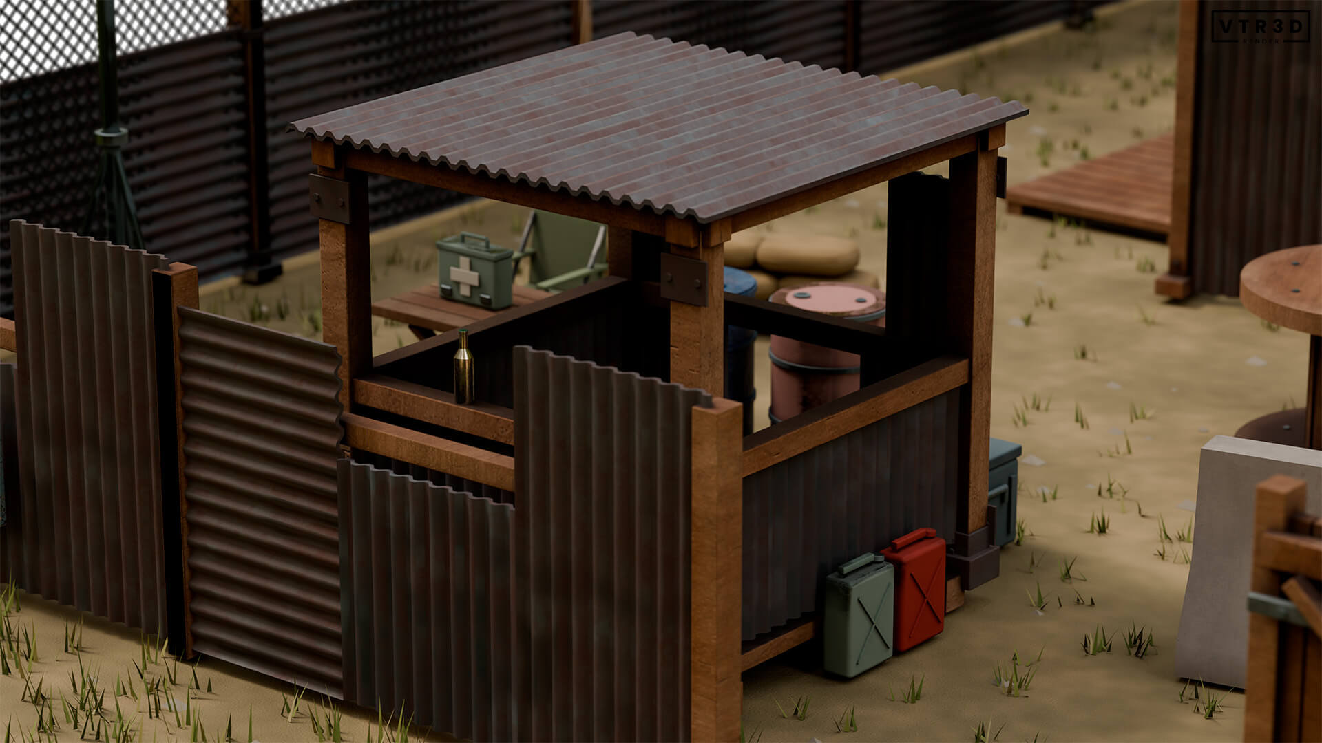 Paintball Field Modular Pack 74 Textured Environment Asset 3D Model