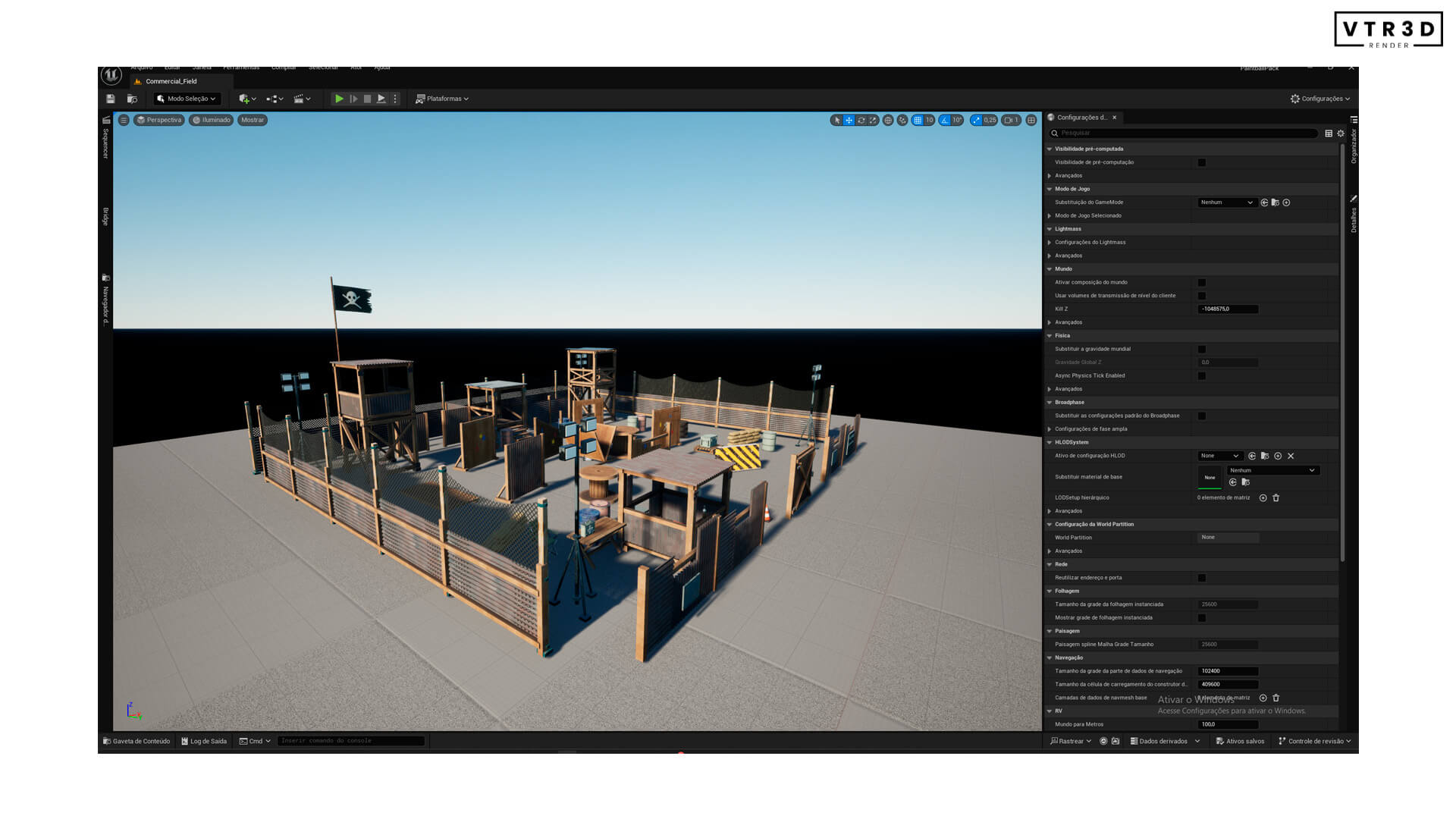 Paintball Field Modular Pack 74 Textured Environment Asset 3D Model