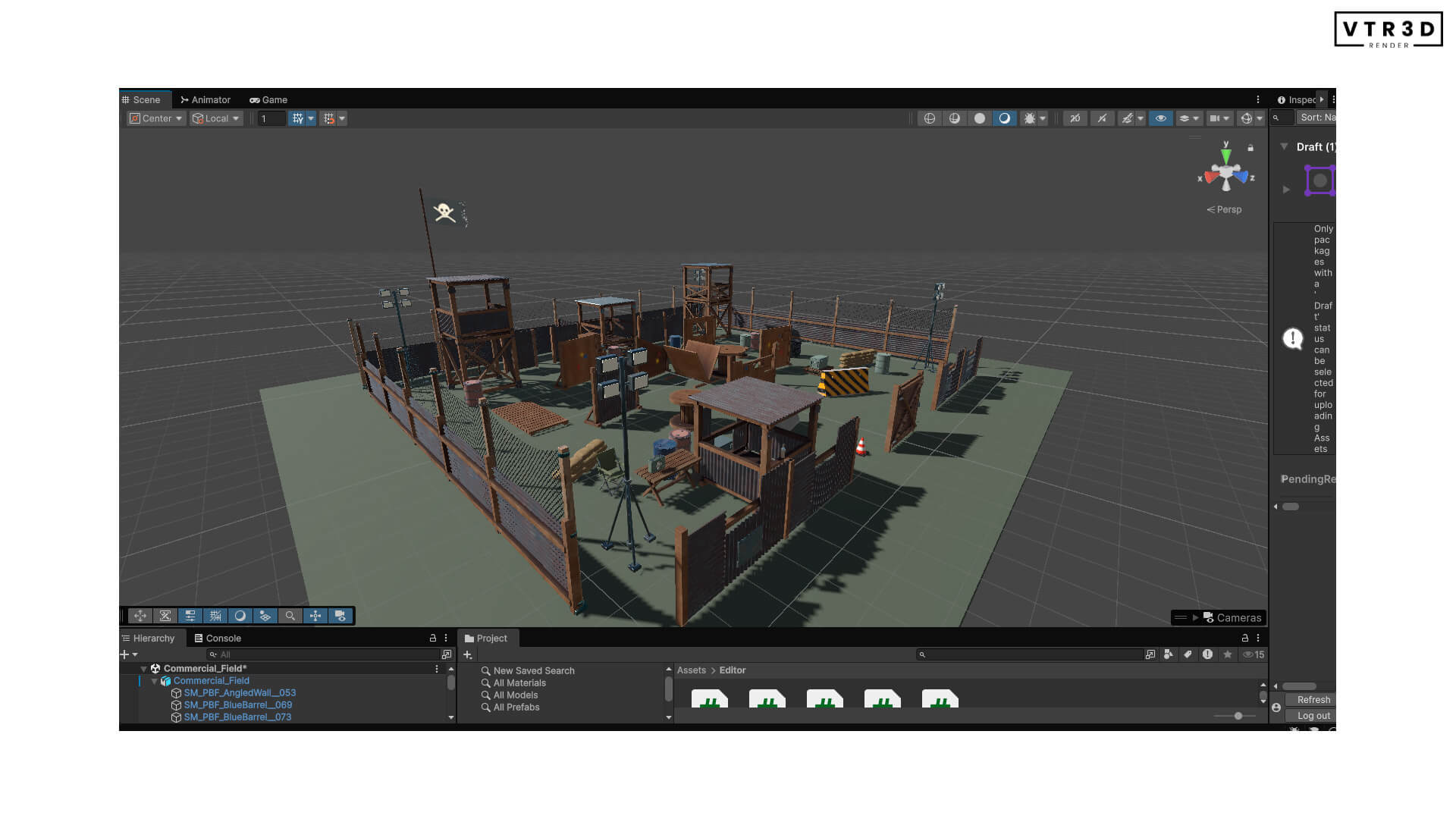 Paintball Field Modular Pack 74 Textured Environment Asset 3D Model