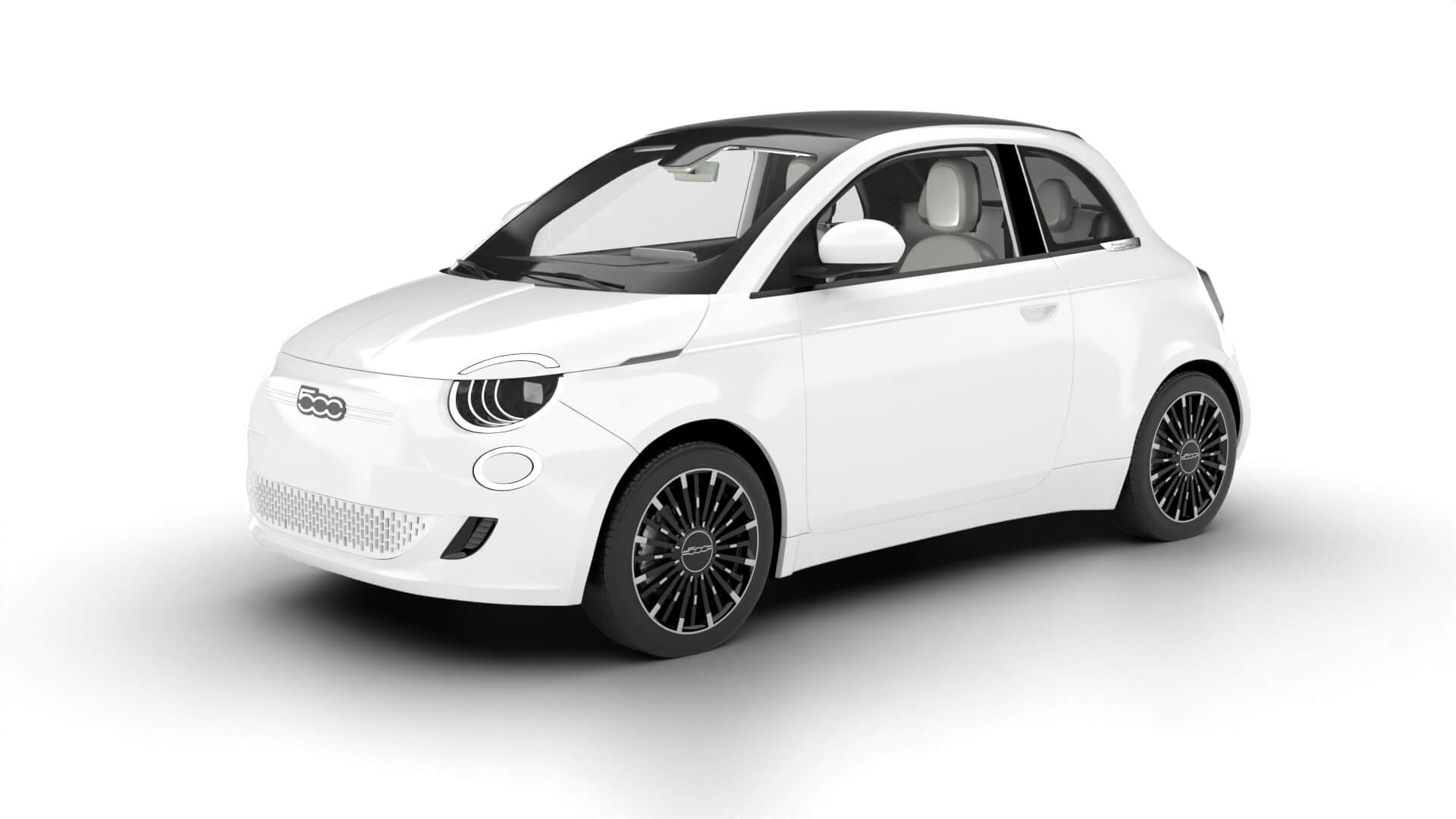 Fiat 500 Hybrid Cabrio 2026 3D Model
