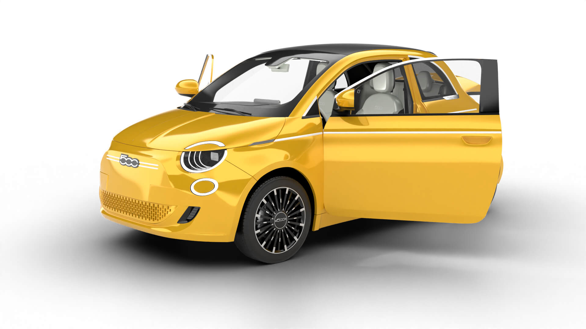 Fiat 500 Hybrid Cabrio 2026 HQ 3D Model