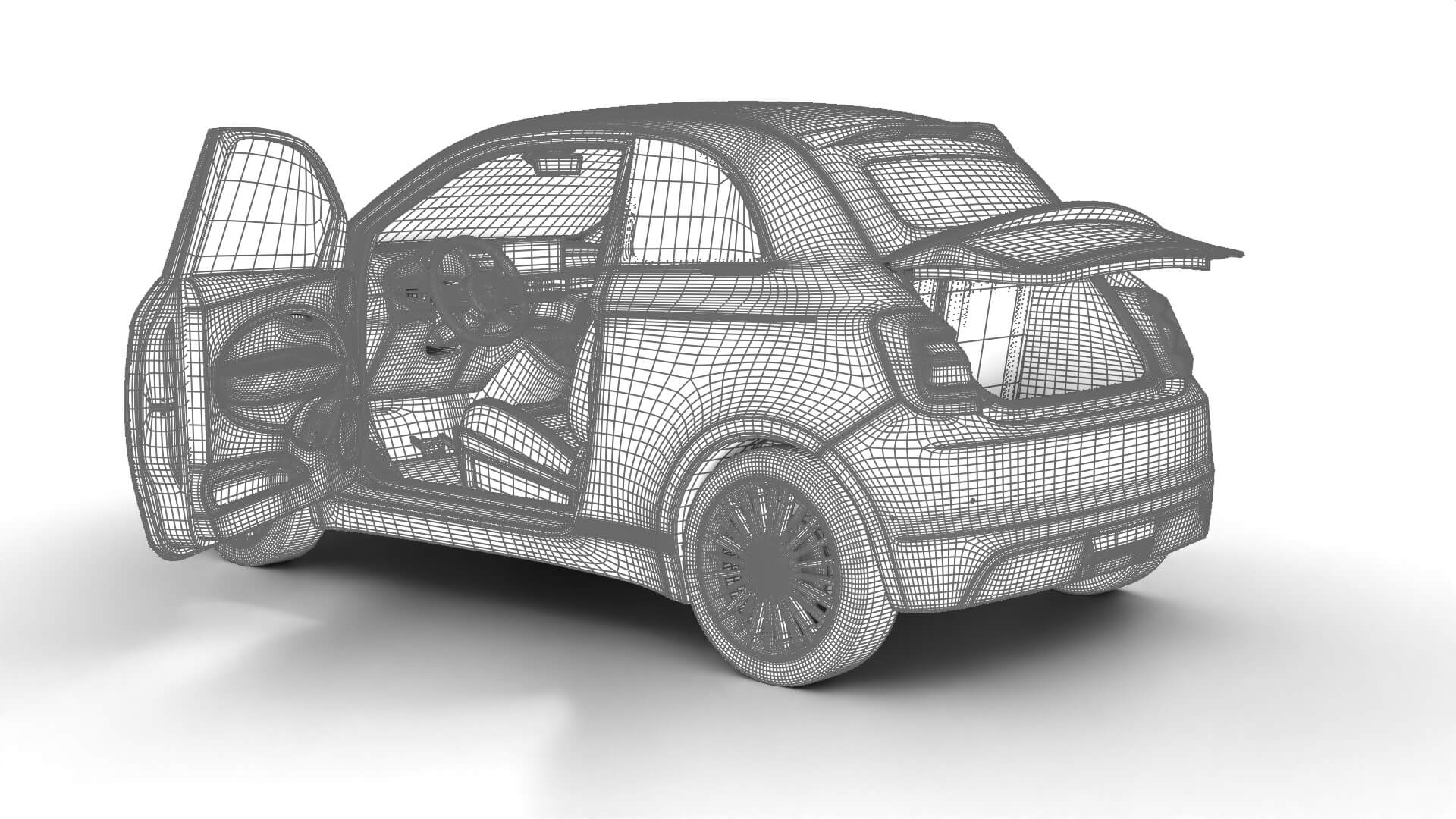 Fiat 500 Hybrid Cabrio 2026 HQ 3D Model