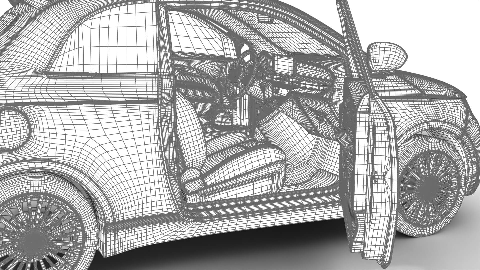 Fiat 500 Hybrid Cabrio 2026 HQ 3D Model
