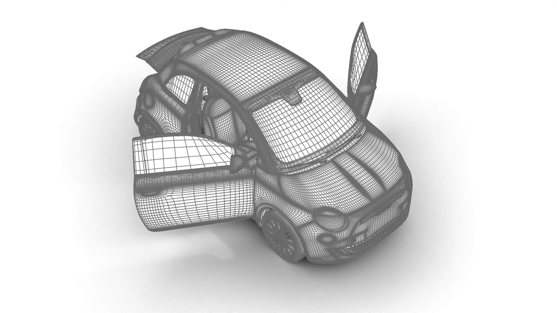 Fiat 500 Hybrid Cabrio 2026 HQ 3D Model