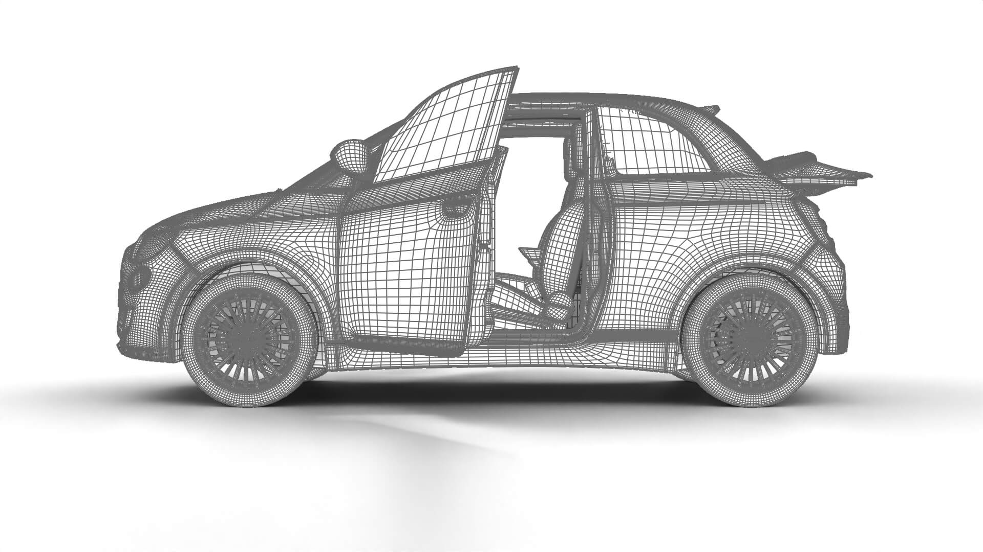 Fiat 500 Hybrid Cabrio 2026 HQ 3D Model