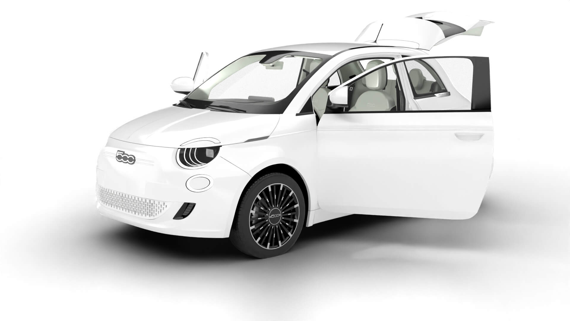 Fiat 500 Hybrid Cabrio 2026 HQ 3D Model