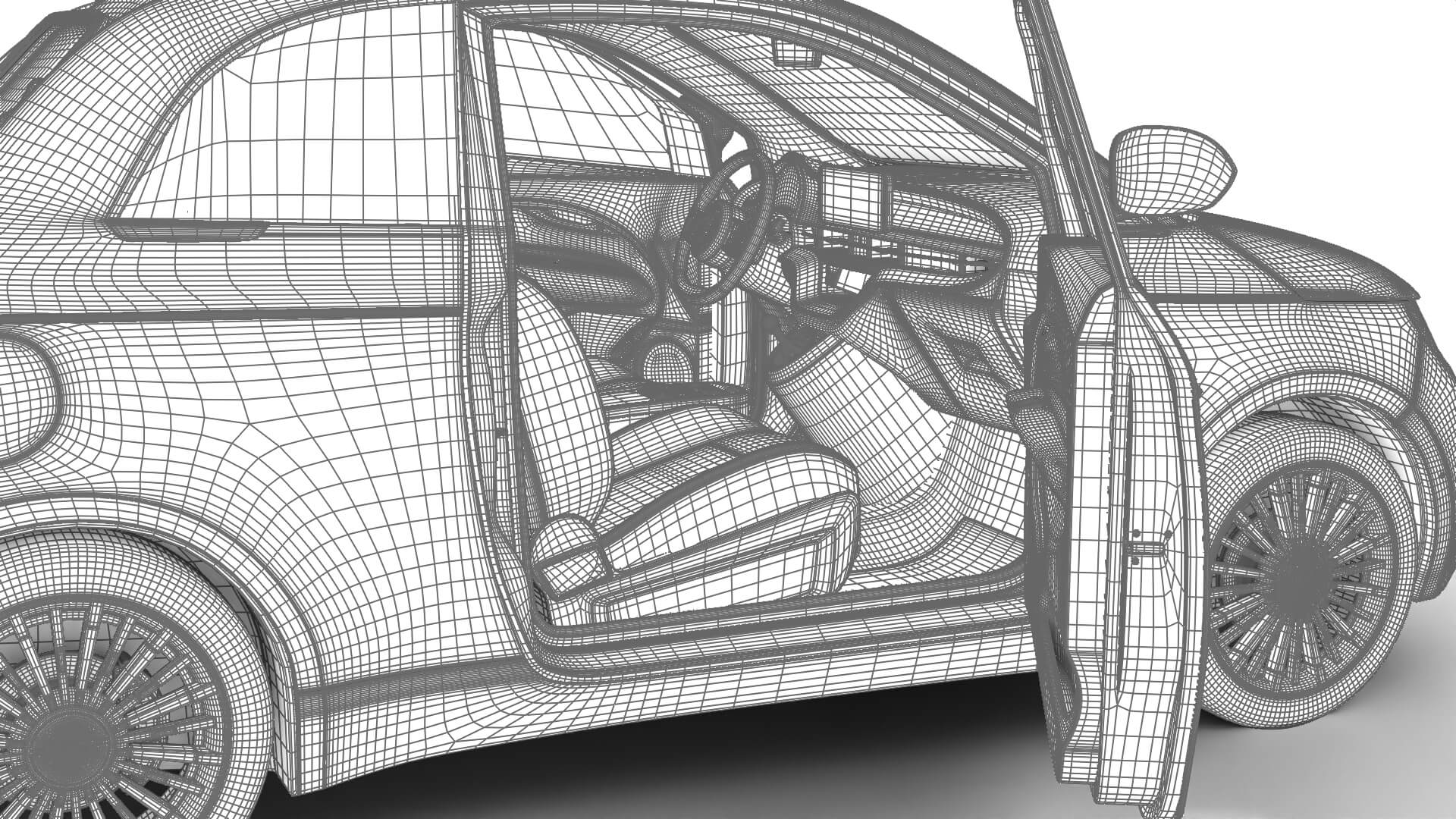 Fiat 500 Hybrid Cabrio 2026 HQ 3D Model