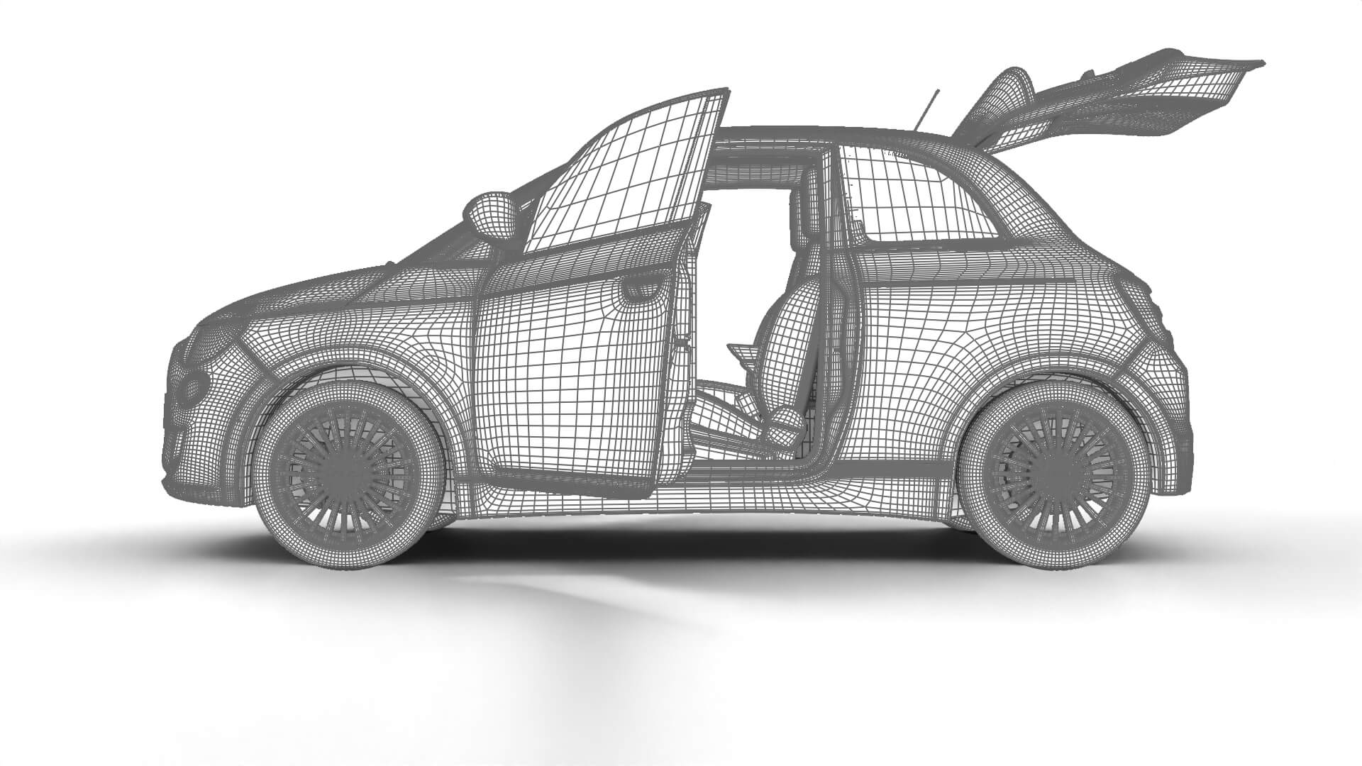 Fiat 500 Hybrid Cabrio 2026 HQ 3D Model