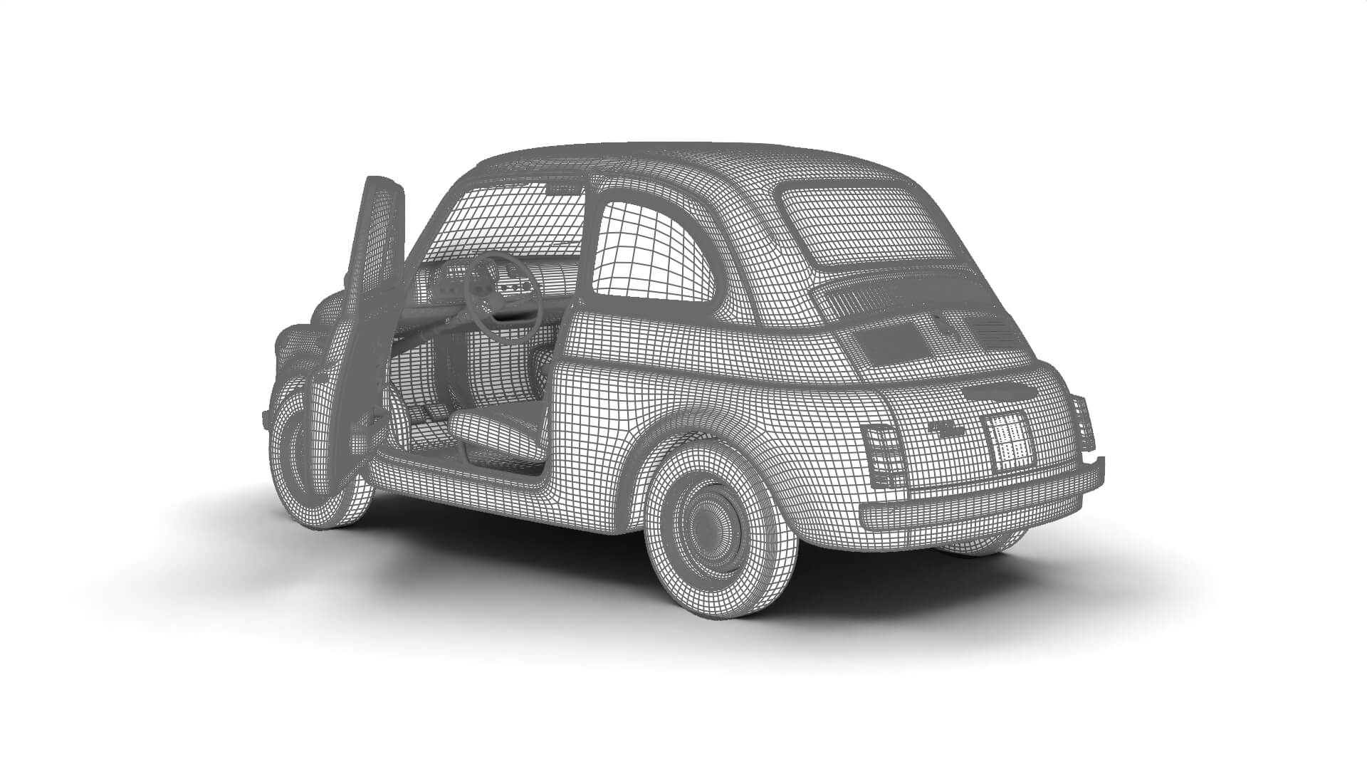 Fiat 500L 1969 HQ 3D Model