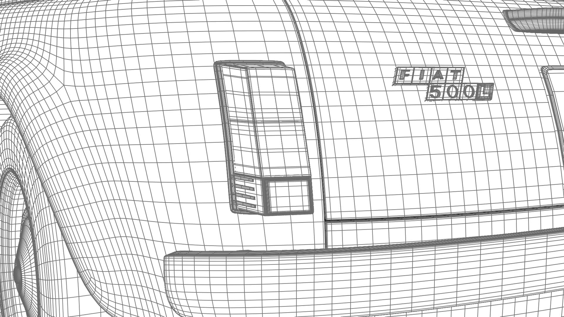Fiat 500L 1969 HQ 3D Model