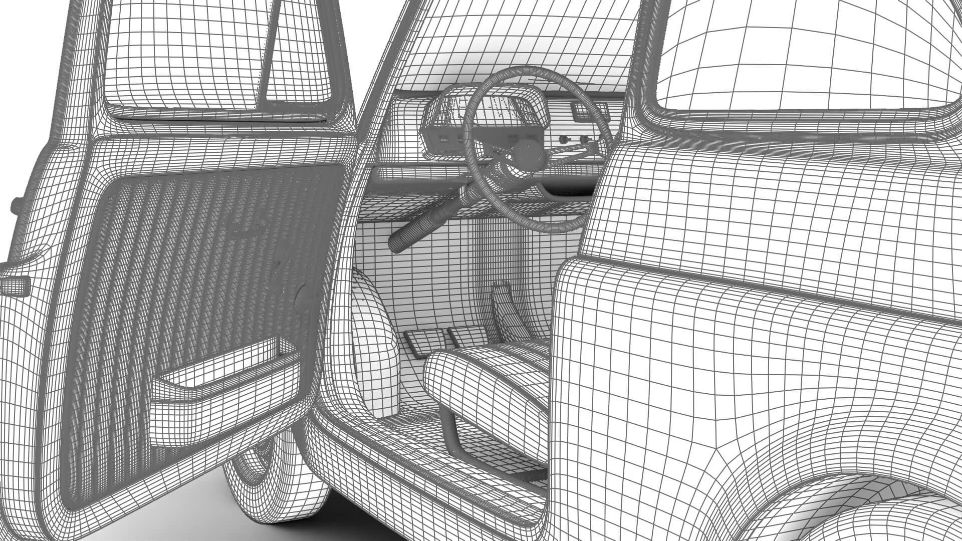 Fiat 500L 1969 HQ 3D Model