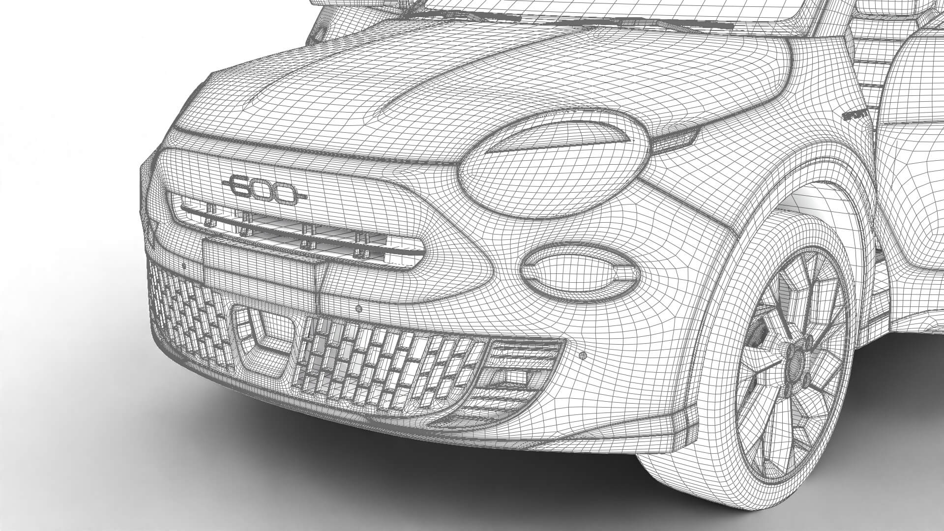 Fiat 600 Sport 2024 HQ 3D Model