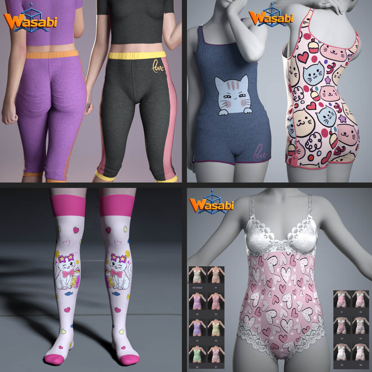 Wasabi Clothes Package 1 3D Render, Digital Artwork by Wasabi