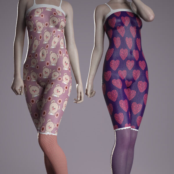 Wasabi Cute Catsuit for Genesis 8 Female and Genesis 9