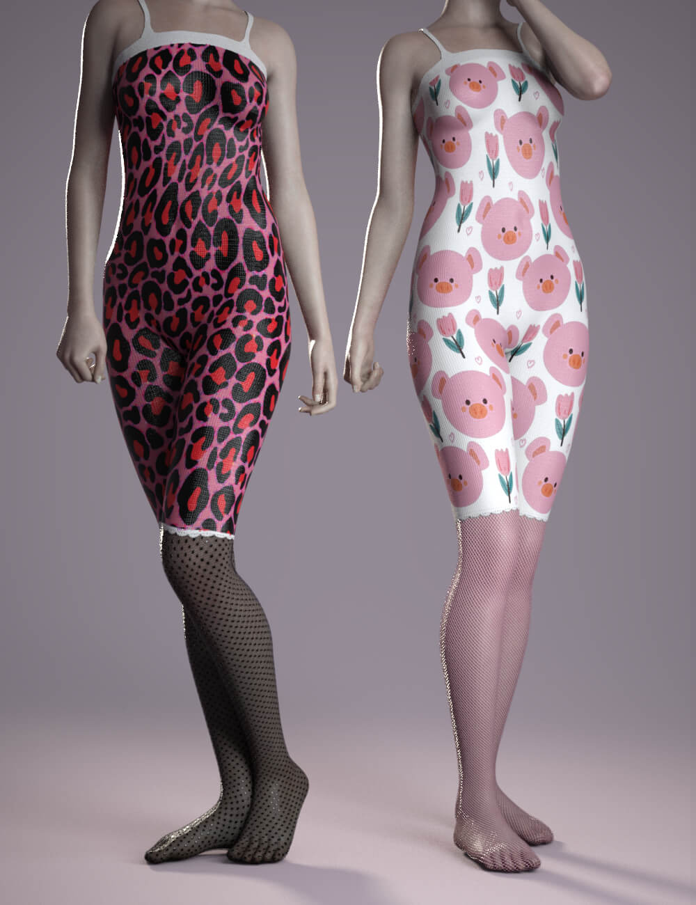 Wasabi Cute Catsuit for Genesis 8 Female and Genesis 9 3D Render, Digital Artwork by Wasabi