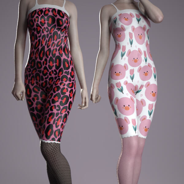Wasabi Cute Catsuit for Genesis 8 Female and Genesis 9