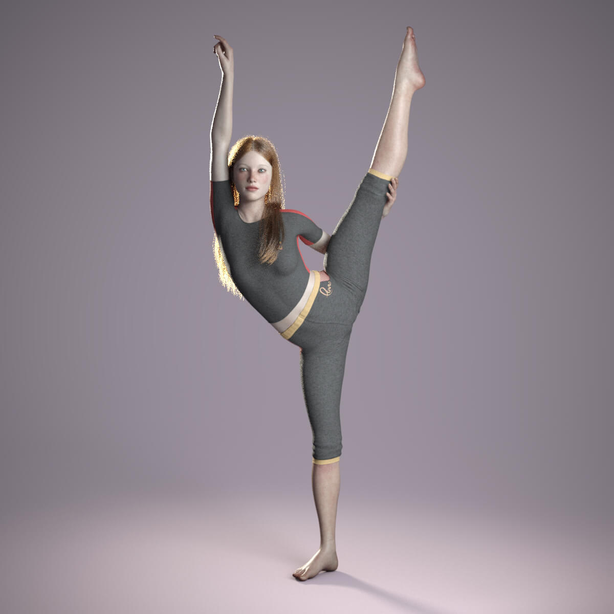 Wasabi Gymnastic and Standing Poses for Genesis 8 Female 3D Render, Digital Artwork by Wasabi