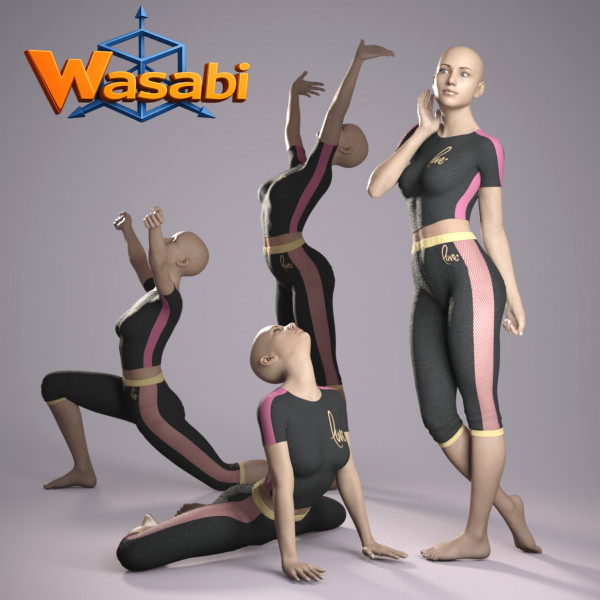 Wasabi Gymnastic and Standing Poses for Genesis 8 Female