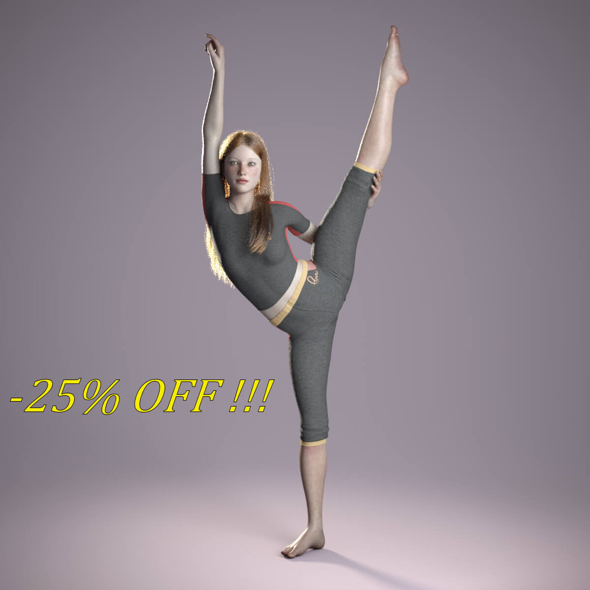 Wasabi Gymnastic and Standing Poses for Genesis 8 Female 3D Render, Digital Artwork by Wasabi