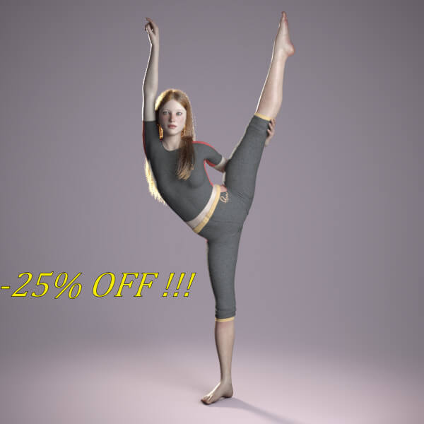 Wasabi Gymnastic and Standing Poses for Genesis 8 Female