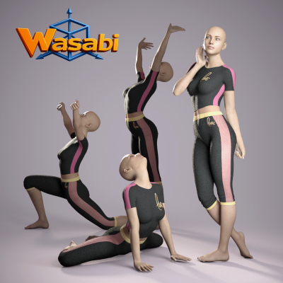 Wasabi Gymnastic and Standing Poses for Genesis 8 Female