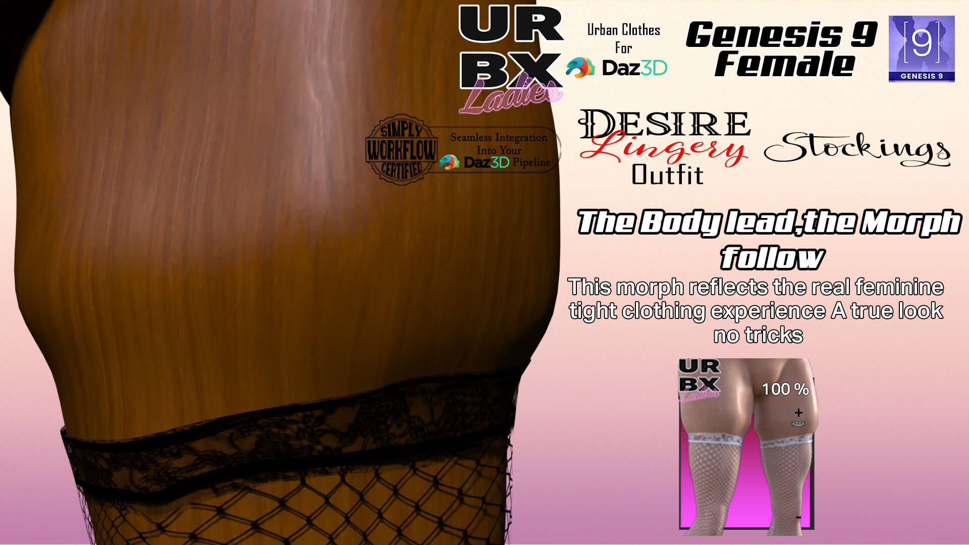 URBX Ladies-G9F-Desire Lingery Outfit-Stockings dForce Daz Content