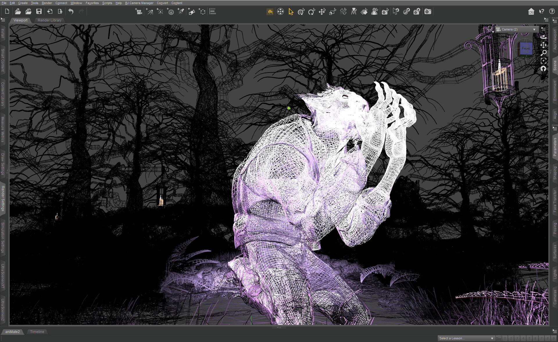 Moonlight Transformation 3D Render, Digital Artwork by westcala1c