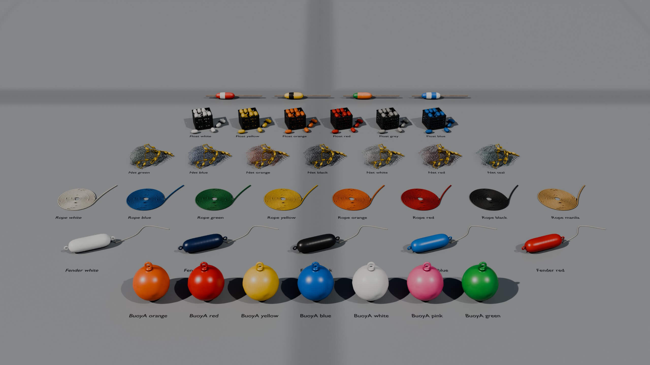 Fishing Harbor and Dock Props 3D Model
