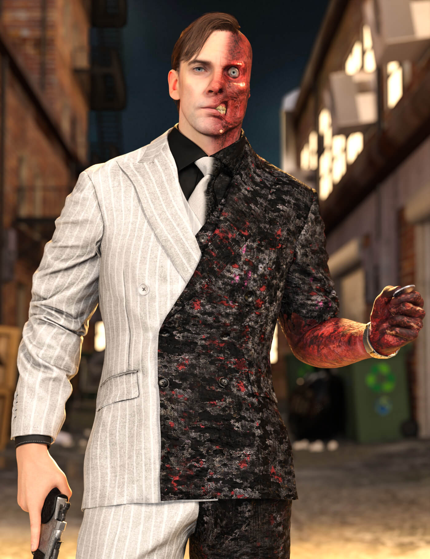 Two Face & Harvey Dent for Genesis 9 Props Daz Content
