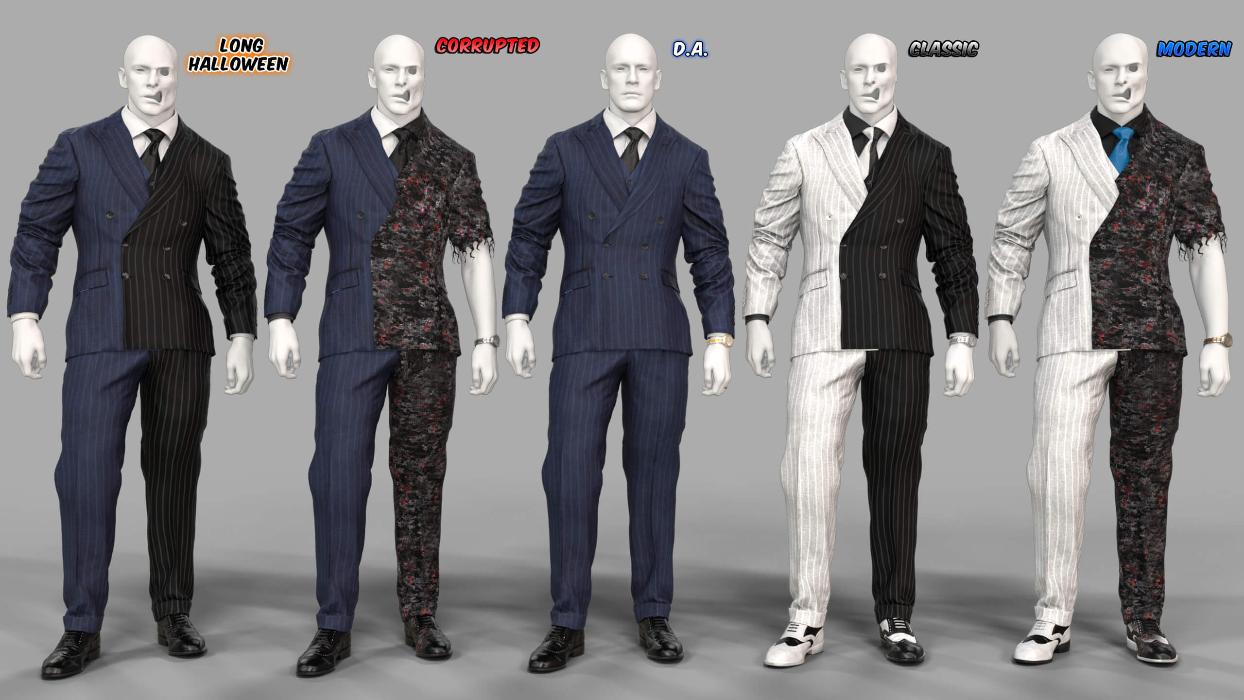 Two Face &amp Harvey Dent for Genesis 9  Props Daz Content