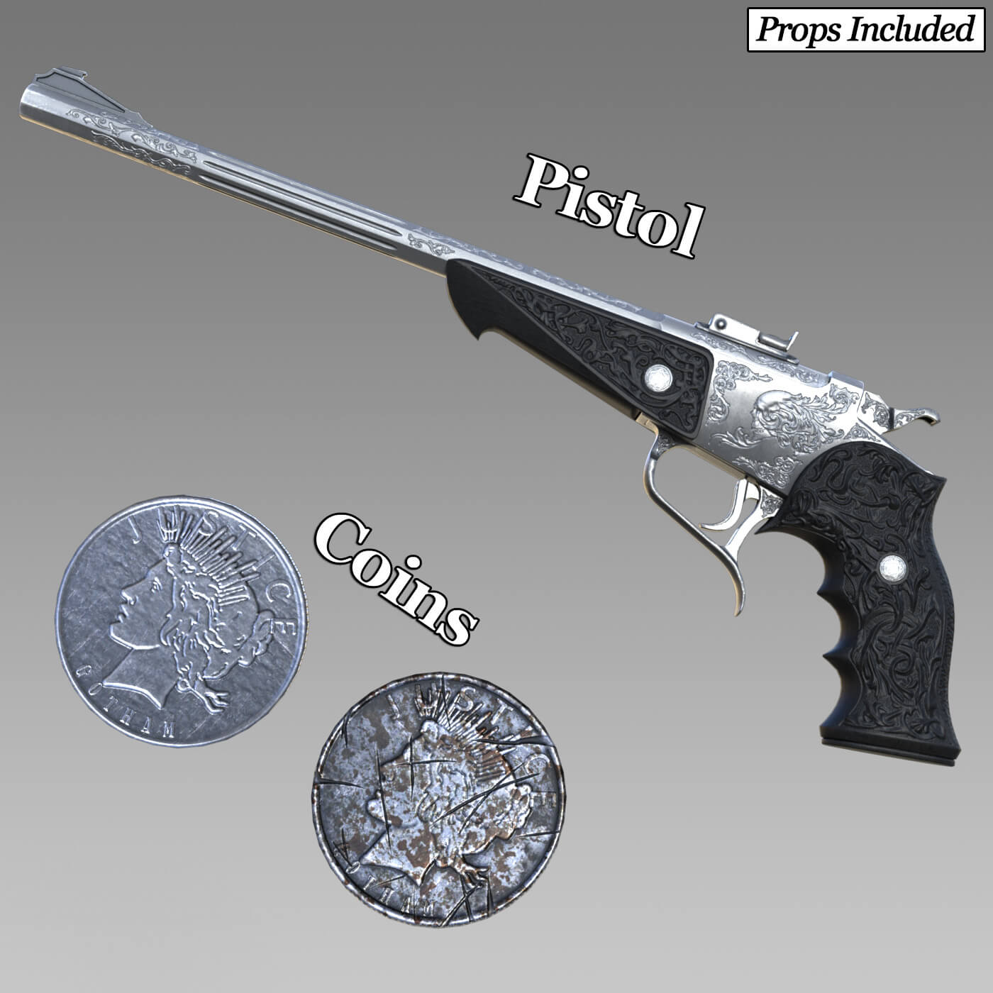 Two Face &amp Harvey Dent for Genesis 9  Props Daz Content