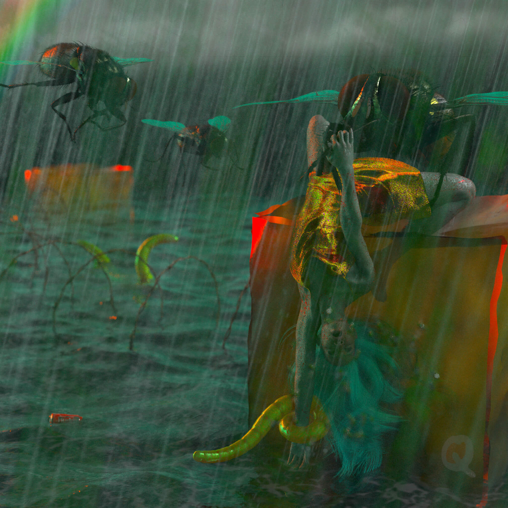 Decomposition 3D Render, Digital Artwork by Wollle