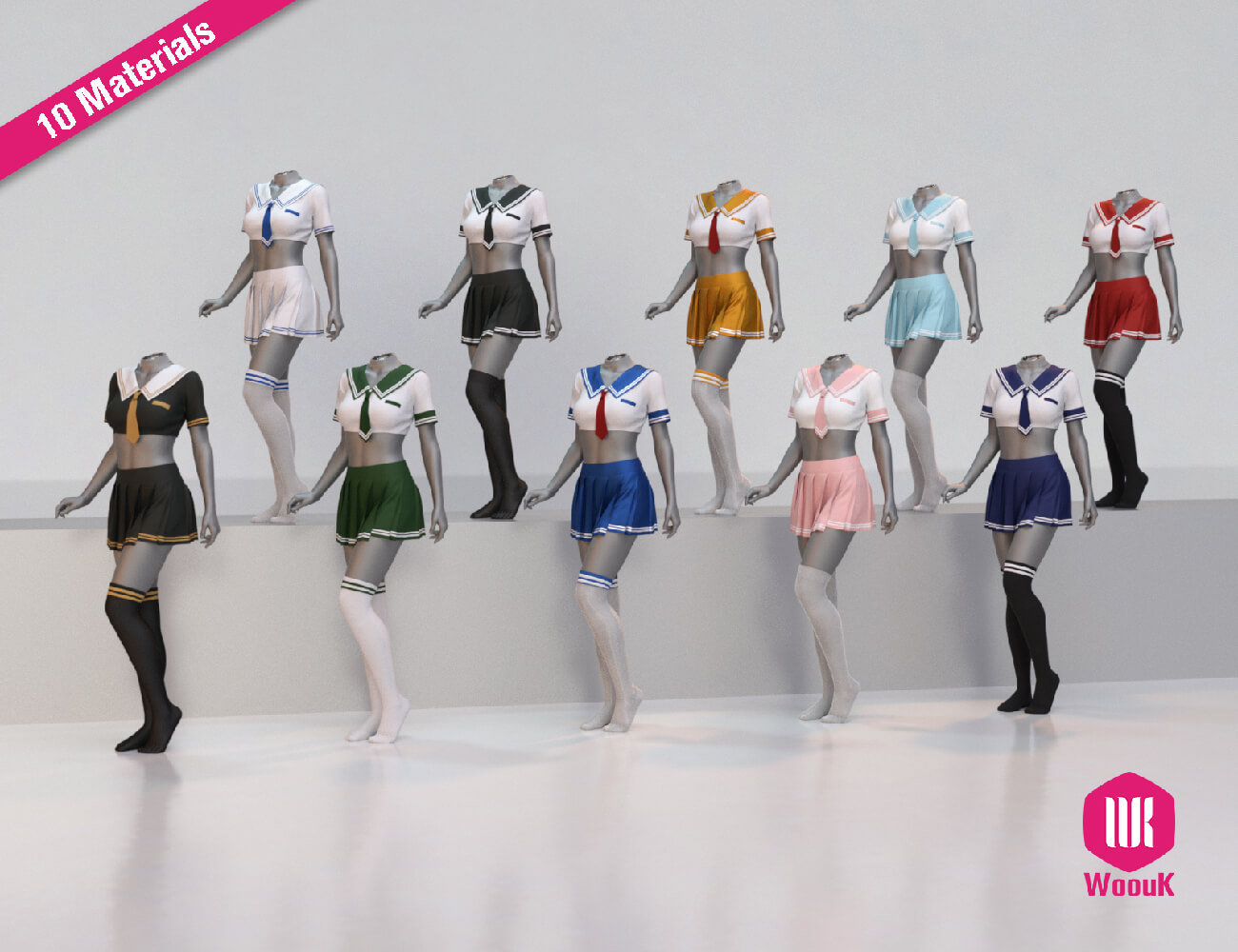 dForce WUK JK Style Uniform for Genesis 9 8 and 8.1 Female Daz Content