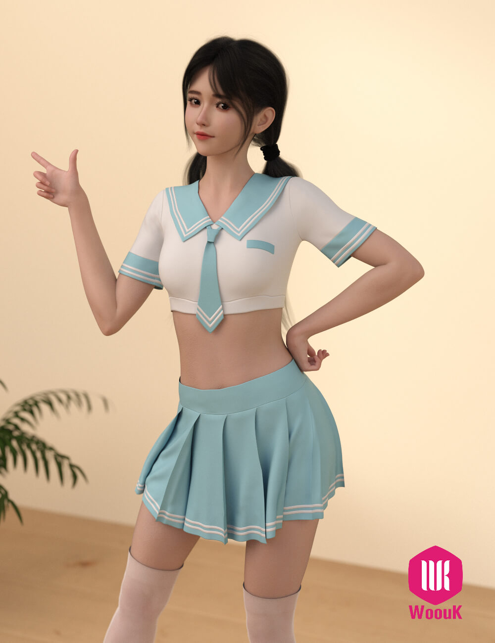 dForce WUK JK Style Uniform for Genesis 9 8 and 8.1 Female Daz Content