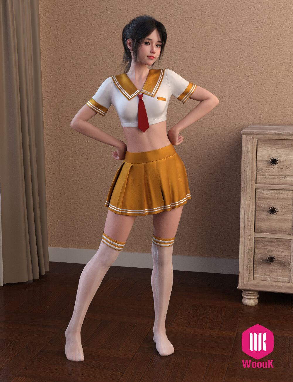 dForce WUK JK Style Uniform for Genesis 9 8 and 8.1 Female Daz Content
