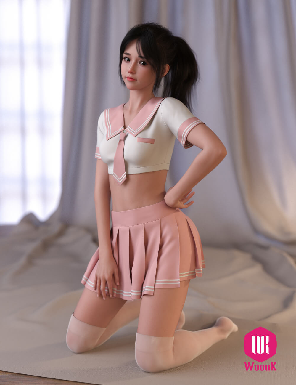 dForce WUK JK Style Uniform for Genesis 9 8 and 8.1 Female Daz Content