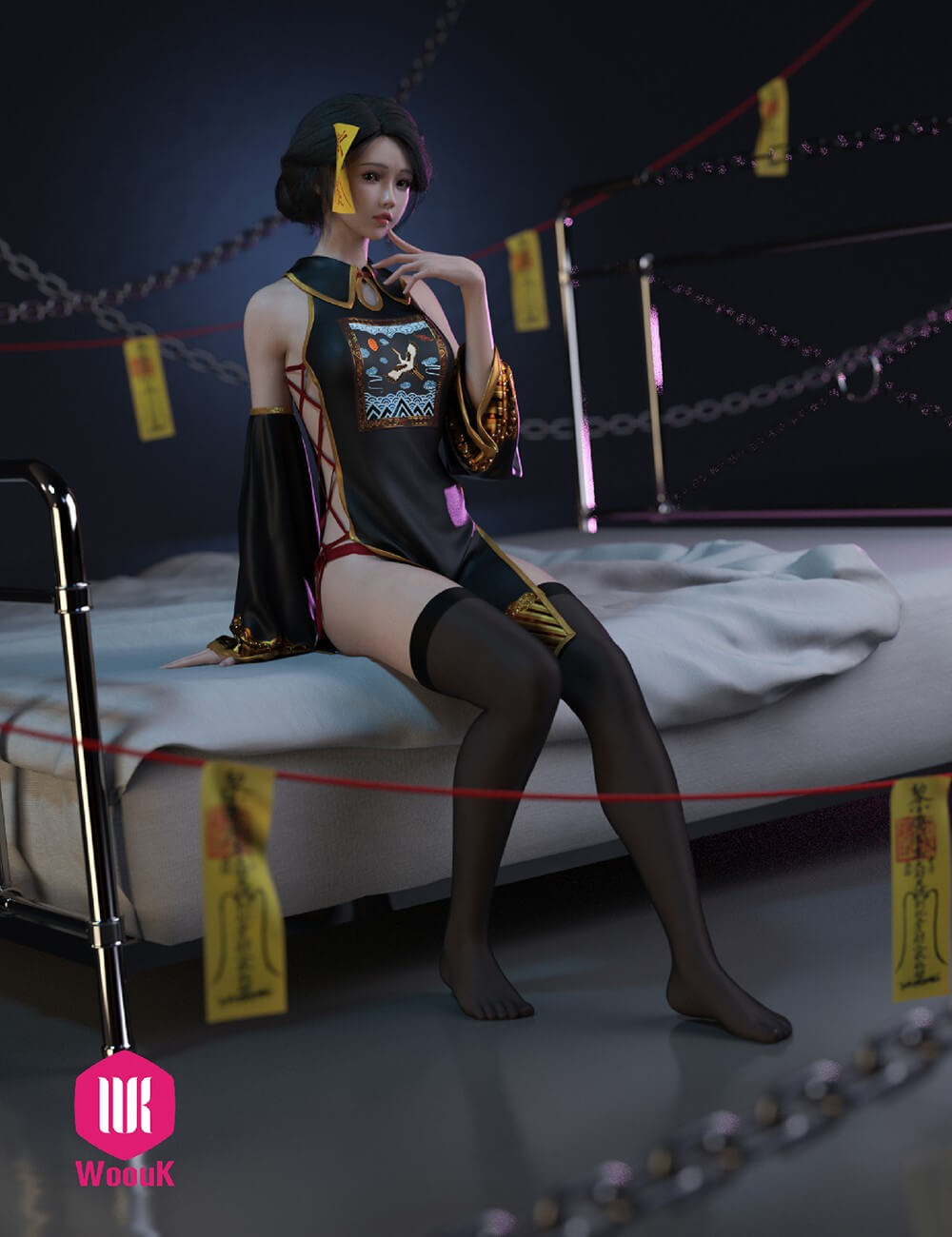 dForce WUK Sexy Zombie Outfit for Genesis 9 8 and 8.1F Daz Content