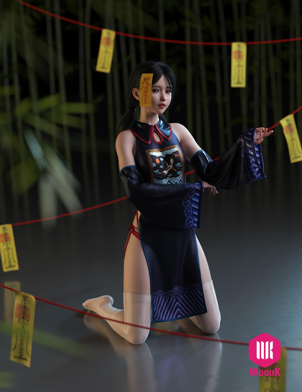 dForce WUK Sexy Zombie Outfit for Genesis 9 8 and 8.1F Daz Content
