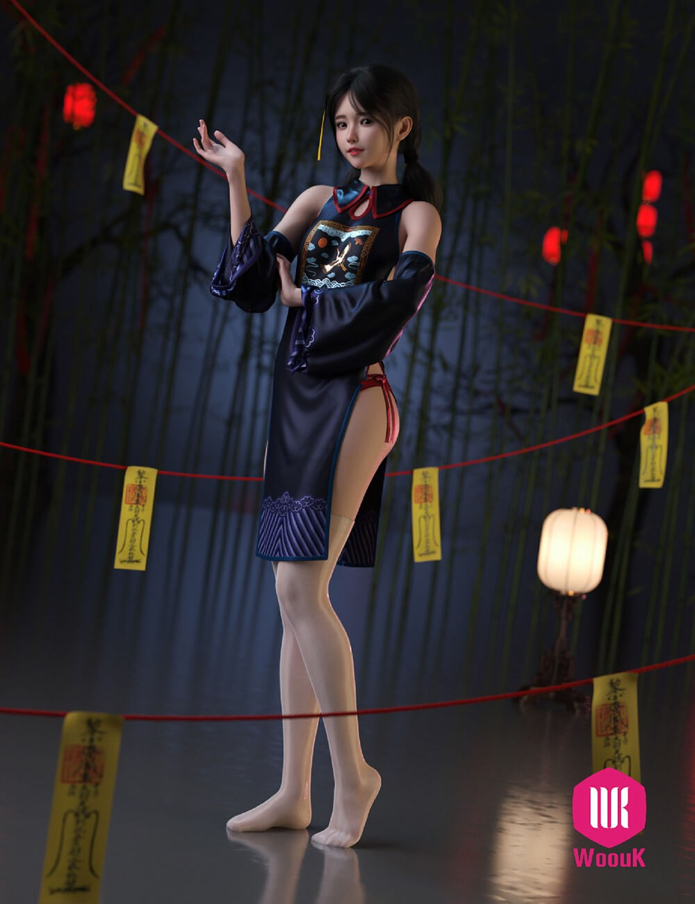 dForce WUK Sexy Zombie Outfit for Genesis 9 8 and 8.1F Daz Content