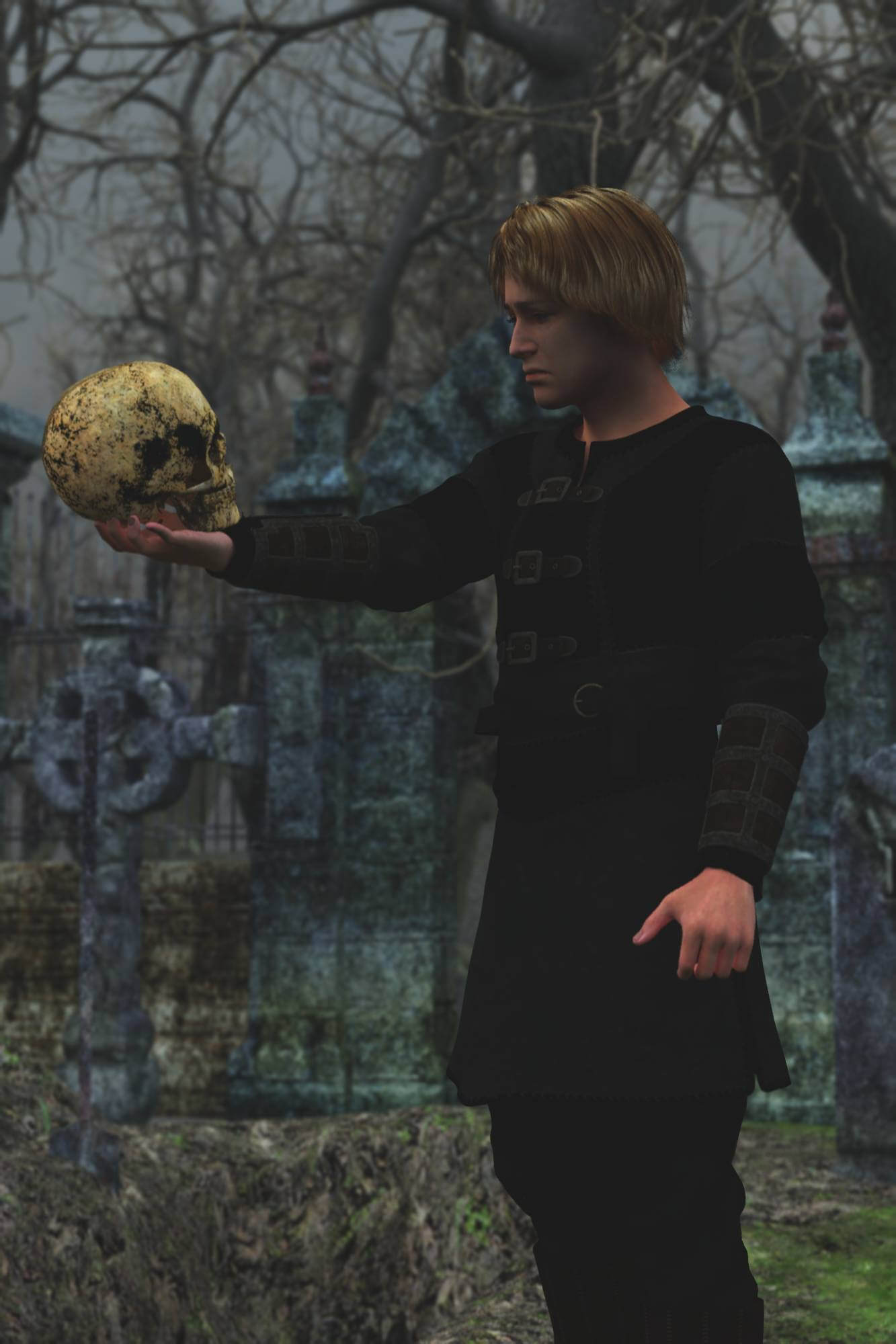 Alas Poor Yorick 3D Render, Digital Artwork by Wouldhe