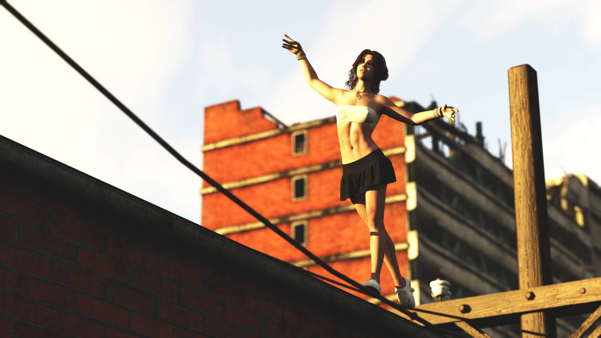 Bird on a Wire 3D Render, Digital Artwork by Wouldhe