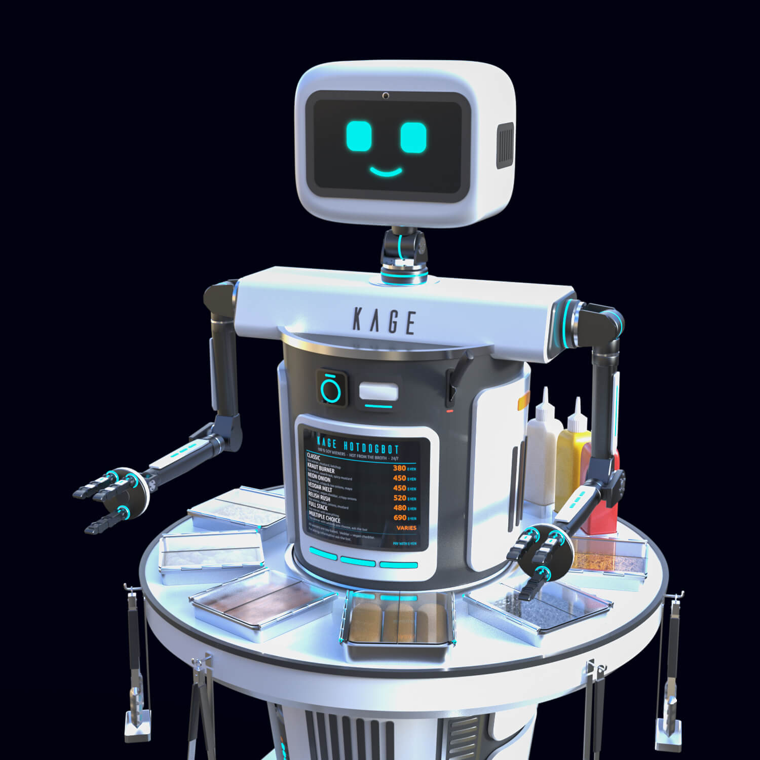 Kage HotDogBot &ndash Cyberpunk Hot Dog Vending Robot Daz Content